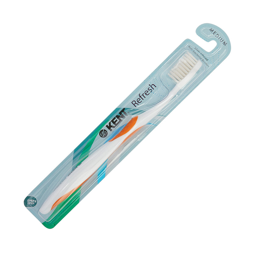 Silver-infused Medium Toothbrush in Orange - TSIL REFRESH SO