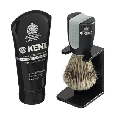 Blended Bristle Shaving Brush, Stand and Shaving Cream Gift Set - WET SET