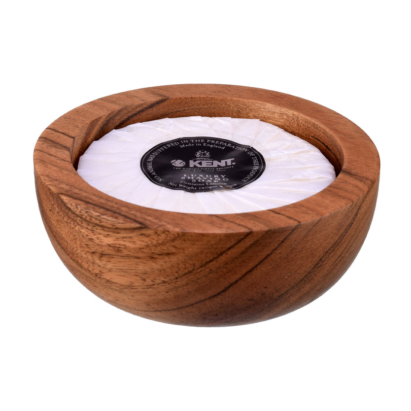 Dark Wood Shaving Bowl with Luxury Shaving Soap - SB6
